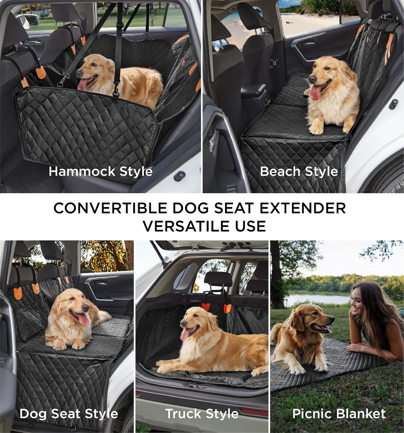 Premium Hard Bottom Dog Car Backseat Cover